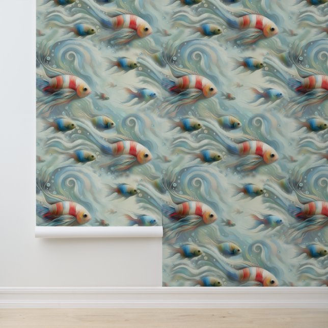  Underwater Art of Fish & Coral in Acrylic paints Wallpaper (Application)