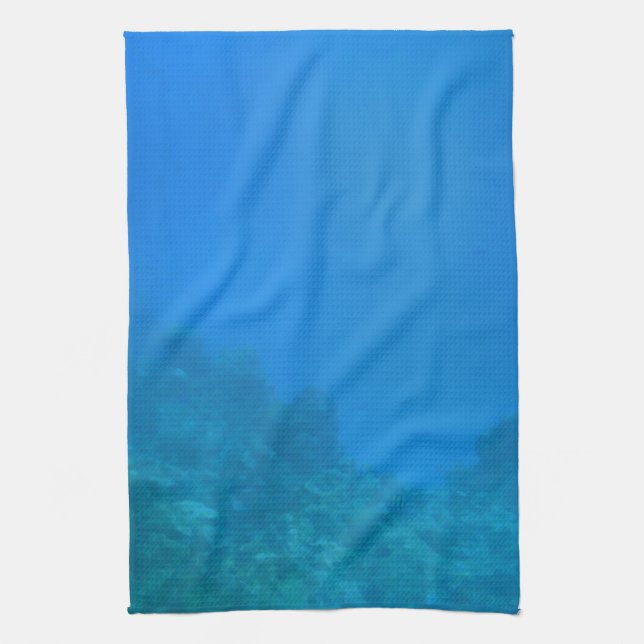 Underwater Background Scene Tea Towel (Vertical)