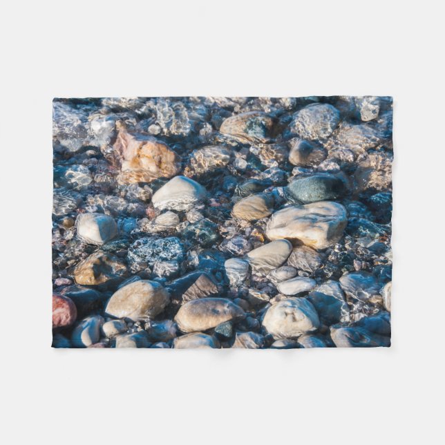 Underwater Beach Stones Glow with Colour Fleece Blanket (Front (Horizontal))
