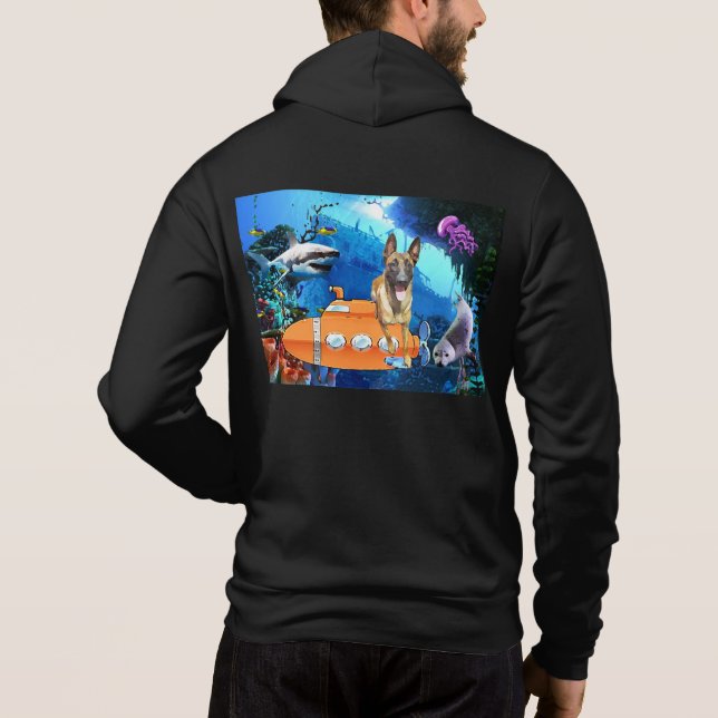 Underwater Belgian Malinois Hoodie (Back)