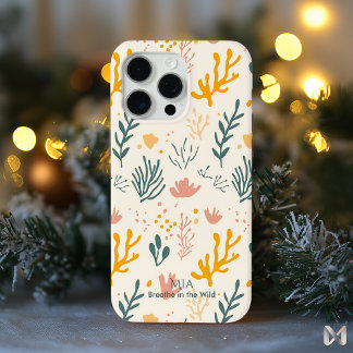 Underwater Botanical - Pastel Coral Reef Minimal iPhone 15 Pro Max Case