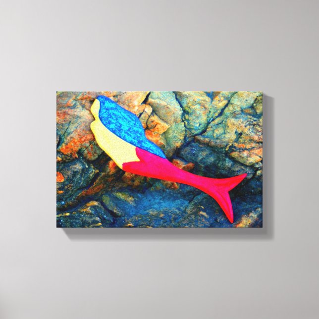 underwater brunette  mermaid wrapped canvas (Front)