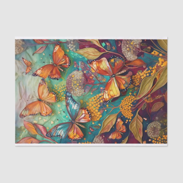 Underwater Butterflies, Floating Monarchs Tissue Paper (Front)