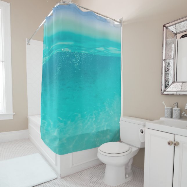 Underwater Caribbean Bubbles Dream 5 Shower Curtain (In Situ)