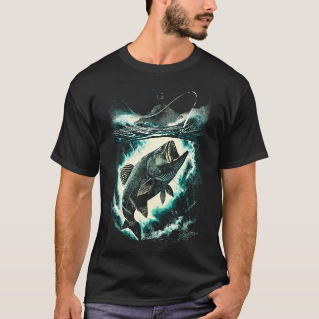 Underwater Clash Fishing Design T-Shirt (Front)