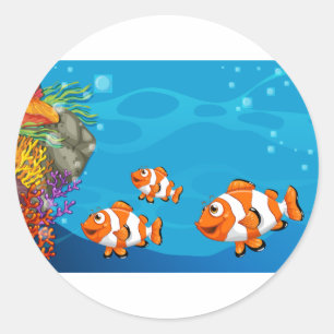 Underwater Classic Round Sticker