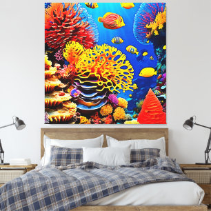 Underwater Coral Garden Design Canvas Print