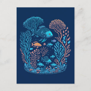 Underwater Coral Reef Fish Postcard