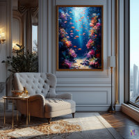 Underwater Coral Reef in Impressionist Style