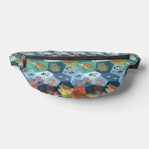 Underwater Creatures Collage Design Bum Bags