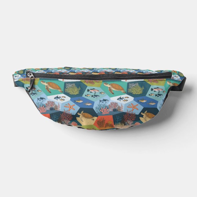 Underwater Creatures Collage Design Bum Bags (Lay Down)