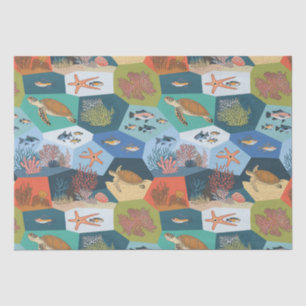 Underwater Creatures Collage Design Tissue Paper