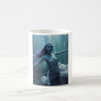 Underwater Crystal Alien Woman – Ethereal Fantasy Coffee Mug