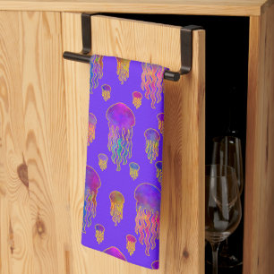 Underwater Dancing Rainbows Deep Tea Towel
