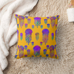 Underwater Dancing Rainbows Sunset Cushion
