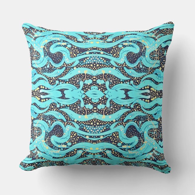 Underwater Dancing Sea Snakes Abstract Pattern Cushion (Front)