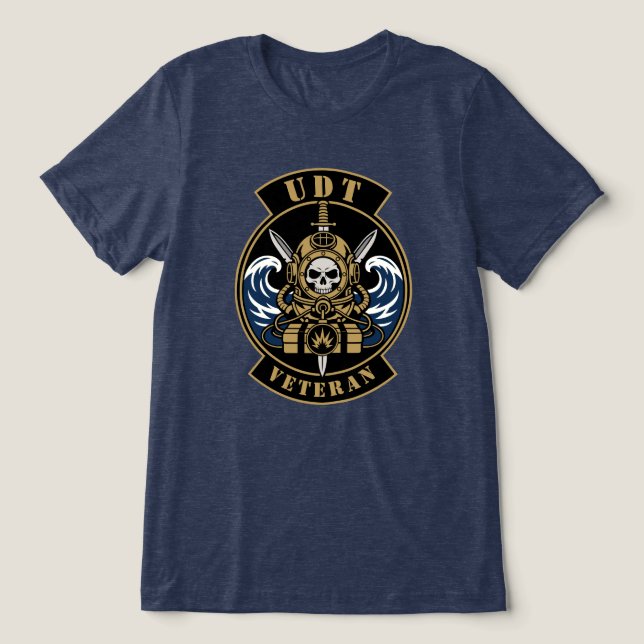 Underwater Demolition Veteran Combat Diver Tri-Blend Shirt (Design Front)