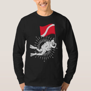 Underwater Dive Swimming Diver Flag Ocean Scuba Di T-Shirt