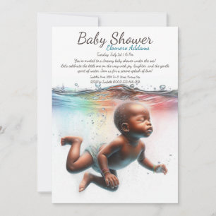 Underwater Dreams Watercolor Baby Shower Invitation