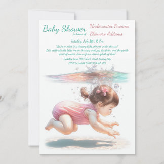 Underwater Dreams Watercolor Baby Shower Invitation