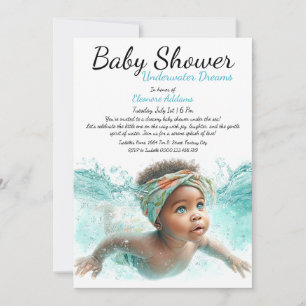Underwater Dreams Watercolor Baby Shower Invitation