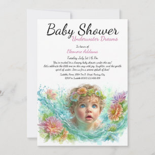 Underwater Dreams Watercolor Baby Shower Invitation