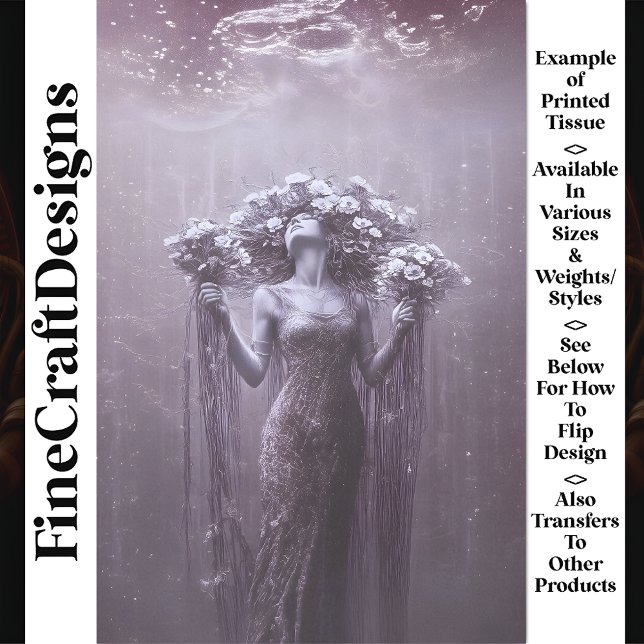 Underwater Fantasy Floral World Green W1 Decoupage Tissue Paper (Creator Uploaded)