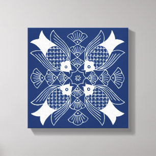 Underwater Fish Design with Blue Background Canvas Print
