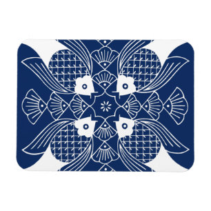 Underwater Fish Design with Blue Background Magnet