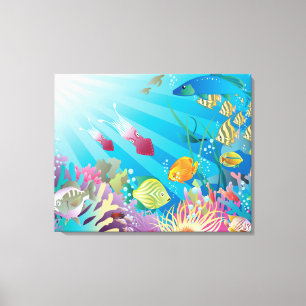 Underwater Fish Fantasy Canvas Print