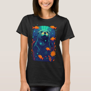 Underwater Fish Seaweed Nature Lover Silhouette Ot T-Shirt