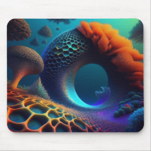 Underwater Fractal Landscape Mouse Pad