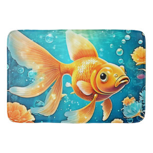 Underwater Goldfish Art Bath Mat