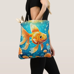 Underwater Goldfish Art Tote Bag