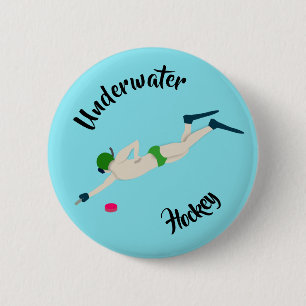 Underwater Hockey 6 Cm Round Badge