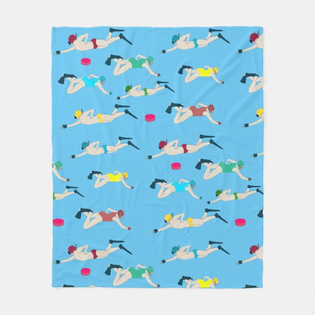 Underwater Hockey Fleece Blanket (Front)