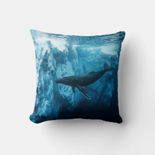 Underwater iceberg and a Humpback Whale Cushion