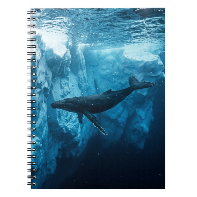 Underwater iceberg and a Humpback Whale Notebook (Front)