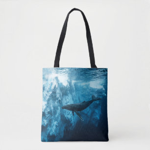 Underwater iceberg and a Humpback Whale Tote Bag