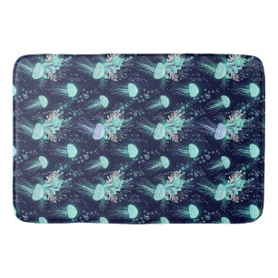 Underwater Jellyfish Pattern Bath Mat