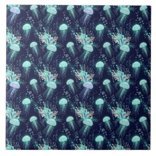 Underwater Jellyfish Pattern Tile