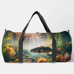 Underwater large mouth bass duffle bag