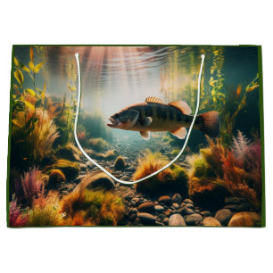 Underwater large mouth bass gift bag