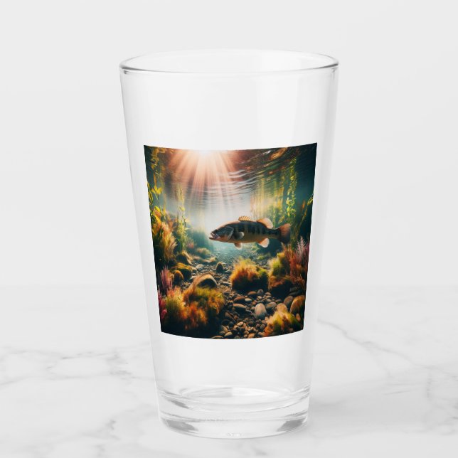 Underwater large mouth bass glass (Front)