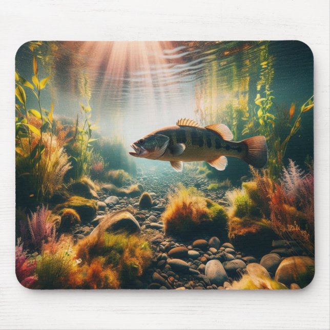Underwater large mouth bass mouse pad (Front)