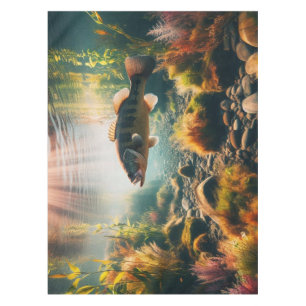 Underwater large mouth bass tablecloth