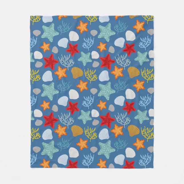 Underwater Life Pattern Fleece Blanket (Front)