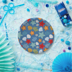 Underwater Life Pattern Paper Plate