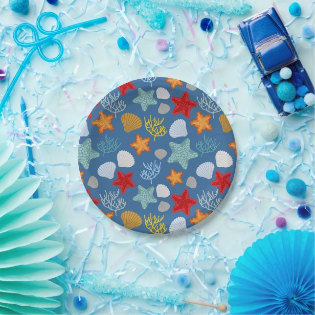 Underwater Life Pattern Paper Plate (Party)