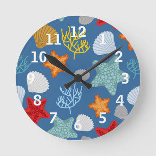 Underwater Life Pattern Round Clock